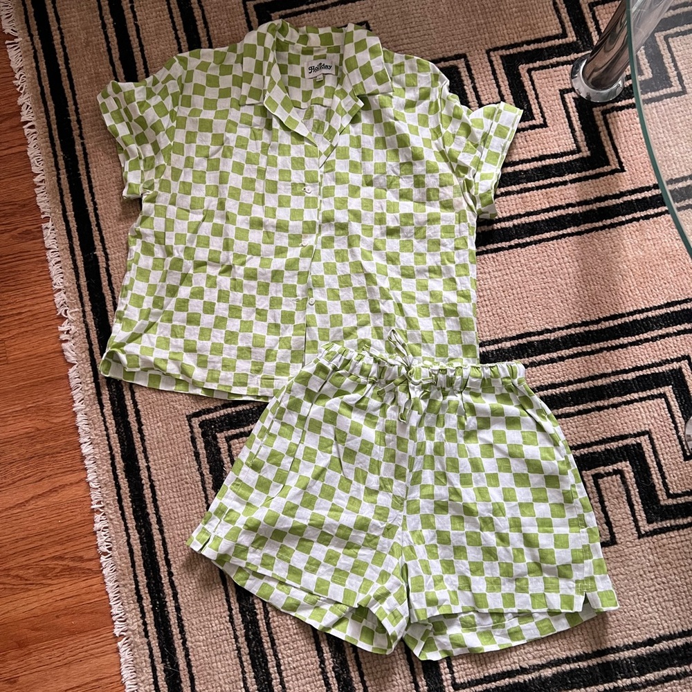 Holiday the Label Emma Mulholland Checkered Shorts Set